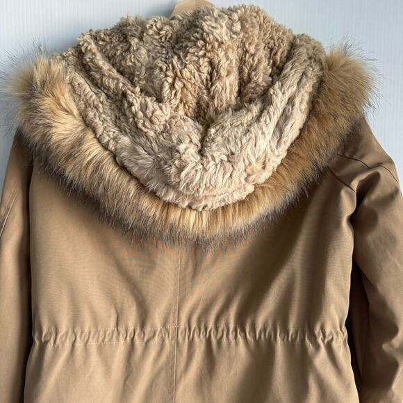 Levi’s Artic Cloth faux fur lined hooded parka winter jacket size small tan - Picture 10 of 12
